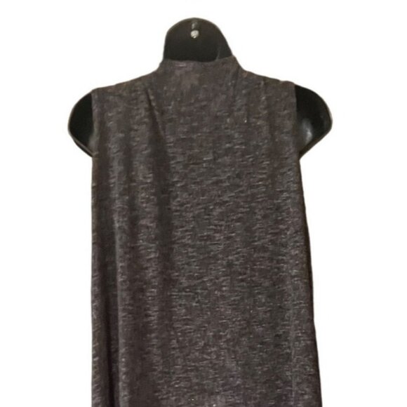 Lu La Roe women's darker gray heathered duster, open -front, sleeveless. - Picture 5 of 6
